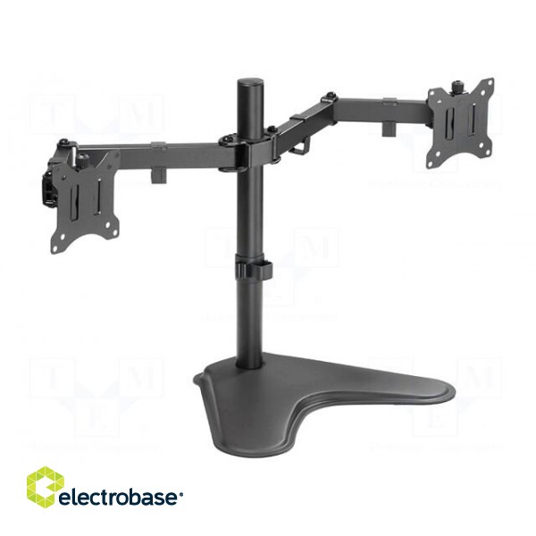 Monitor holder | 8kg | 17÷32" | Arm len: 390mm | for two monitors