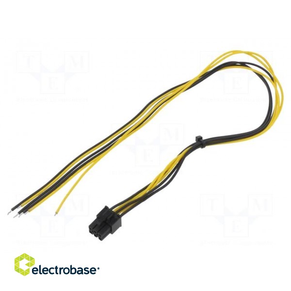 Cable: mains | PCIe 6pin female,wires | 0.45m