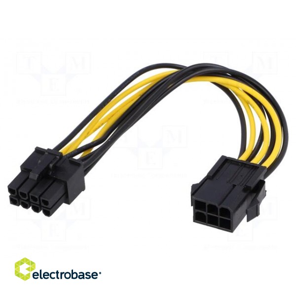 Cable: mains | PCI-E 6pin male,PCI-E 8pin female | 0.2m