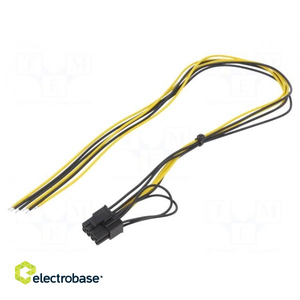 Cable: mains | PCIe 8pin female,wires | 0.45m