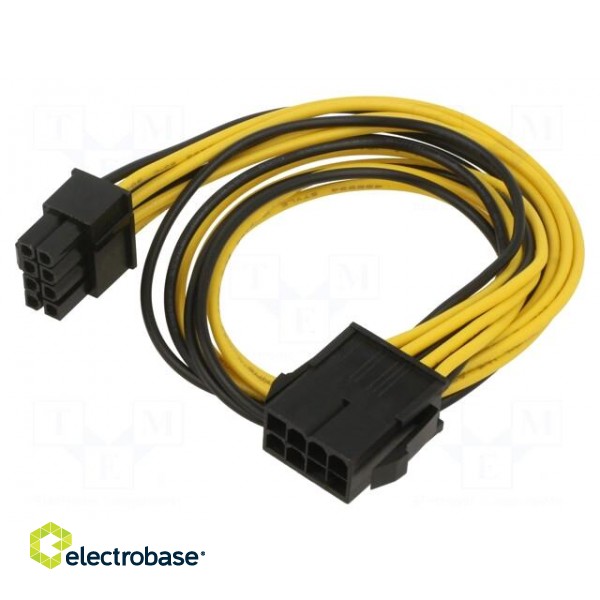Cable: mains | PCIe 8pin male,PCIe 8pin female | 0.4m