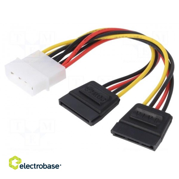Cable: mains SATA | Molex male,SATA L-Type plug x2 | 0.2m
