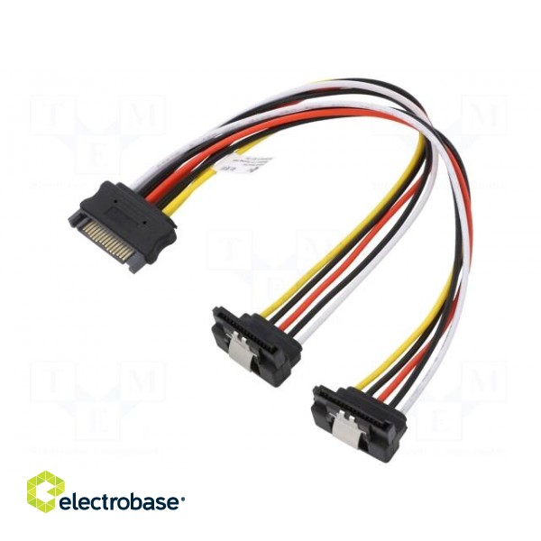 Cable: SATA | SATA male x2 angled,SATA female | 0.2m