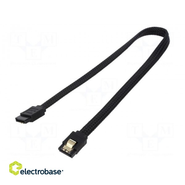 Cable: SATA | SATA plug,both sides | 0.3m | SATA III | black | 6Gbps