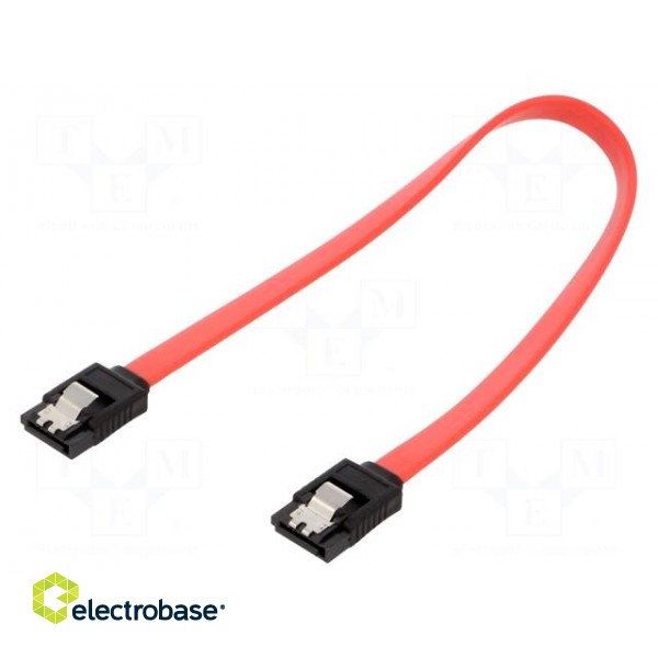 Cable: SATA | SATA plug,both sides | 0.3m | SATA III | red | Cablexpert