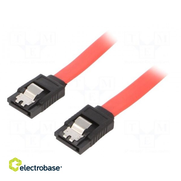 Cable: SATA | SATA plug,both sides | 1m | SATA III | red | Cablexpert
