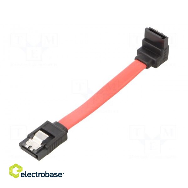 Cable: SATA | SATA plug,SATA plug angled | 0.1m | SATA III | red