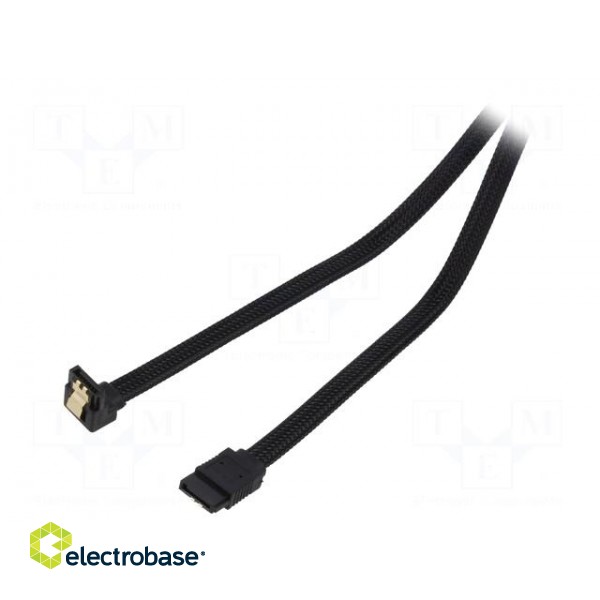 Cable: SATA | SATA plug,SATA plug angled | 0.5m | SATA III | black