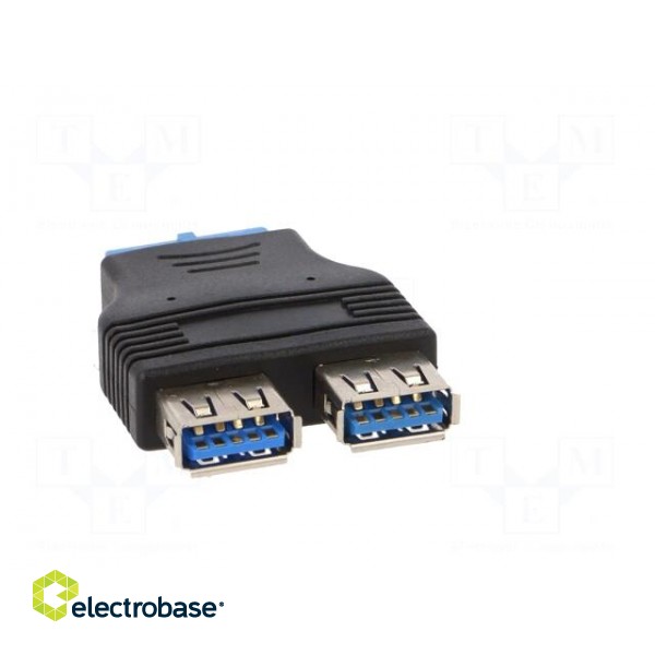 Transition: adapter | USB 3.0 19pin,USB A socket x2 фото 5
