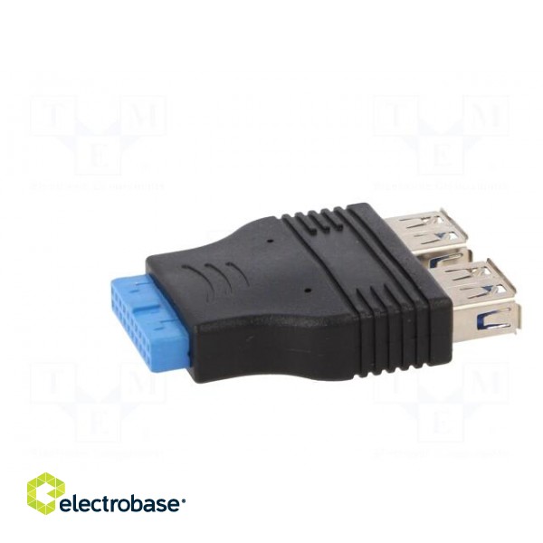 Transition: adapter | USB 3.0 19pin,USB A socket x2 image 3