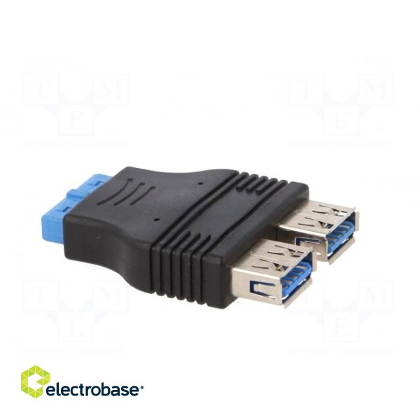 Transition: adapter | USB 3.0 19pin,USB A socket x2 image 4