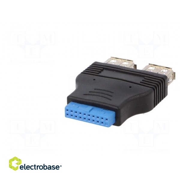 Transition: adapter | USB 3.0 19pin,USB A socket x2 фото 2