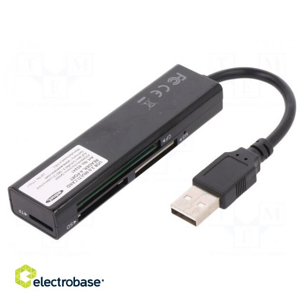 Card reader: memory | USB 2.0 | black | Communication: USB | 70mm image 2