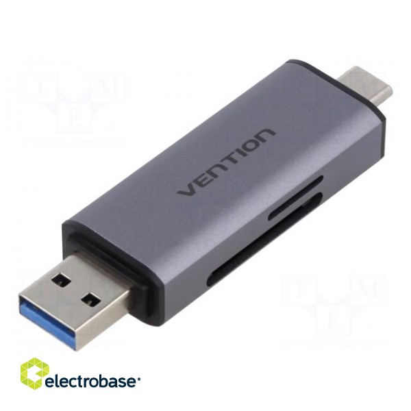 Card reader: memory | USB A plug,USB C plug | OTG,USB 3.0 | grey