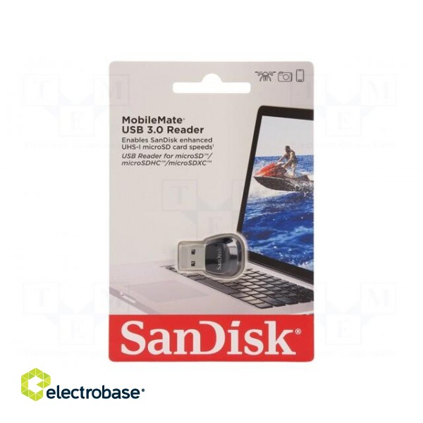 Card reader: memory | USB A | USB 3.0 | SD Micro | black | Kit: reader