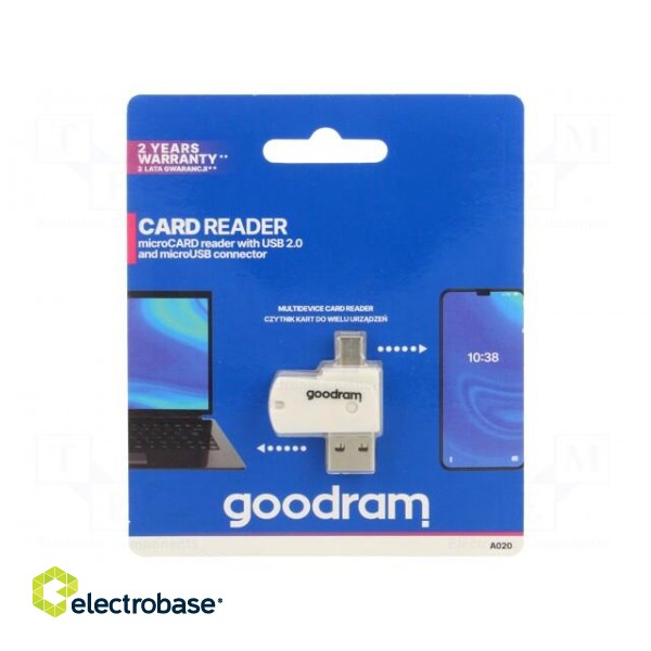 Card reader: memory | USB A plug,USB B micro plug | USB 2.0