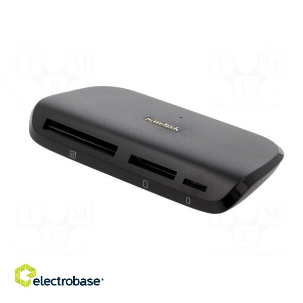 Card reader: memory | USB B micro socket | USB 3.0 | black | 312Mbps paveikslėlis 2