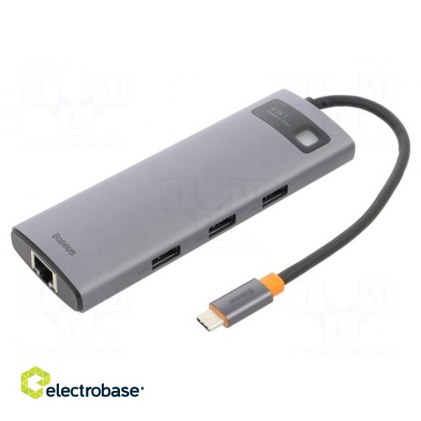 Hub USB | USB 3.0,USB 3.1,USB 3.2 | grey | Number of ports: 8 | 0.15m image 1