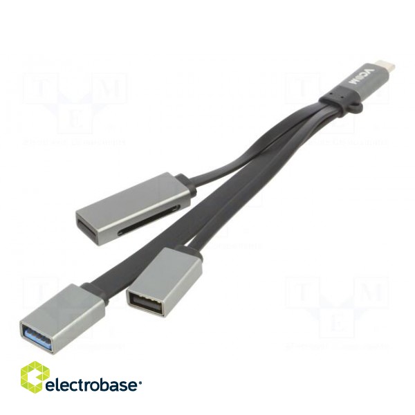 Hub USB | microSD,SD,USB A socket x2,USB C plug | OTG,USB 3.0