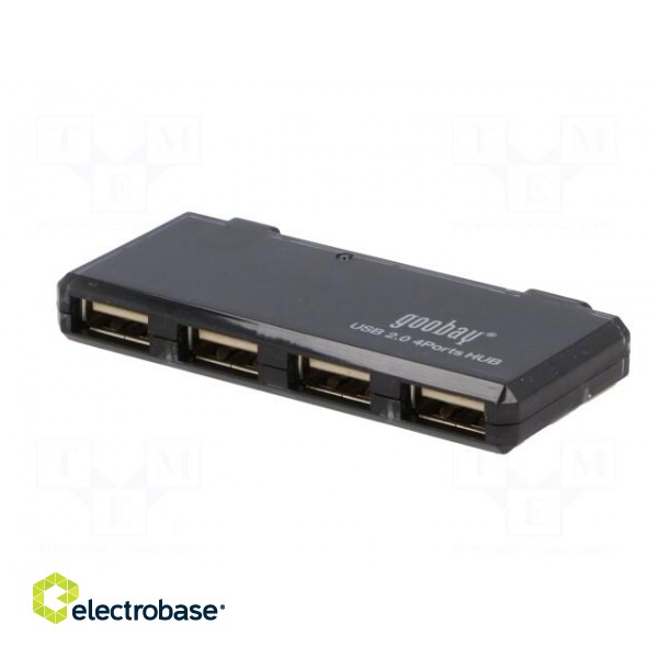 Hub USB | USB 1.1,USB 2.0 | black | Number of ports: 4 | 480Mbps | 0.4m image 3