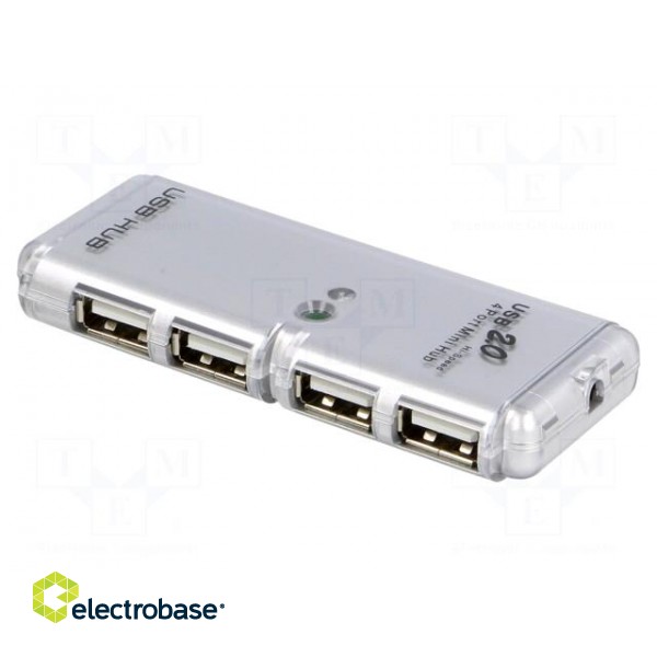 Hub USB | USB 1.1,USB 2.0 | white | Number of ports: 4 | 480Mbps image 1