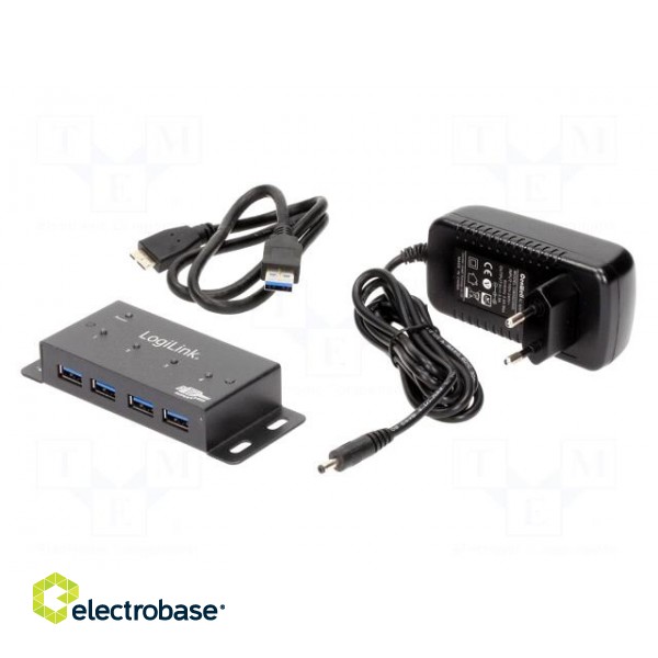 Hub USB | DC,USB A socket x4,USB B micro socket | USB 3.0 | 5Gbps image 1