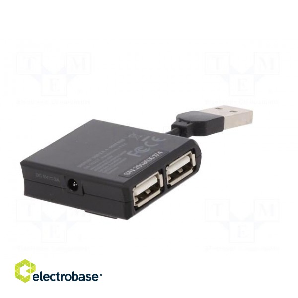Hub USB | USB 2.0 | PnP and hot-plug | black | Number of ports: 4 paveikslėlis 8
