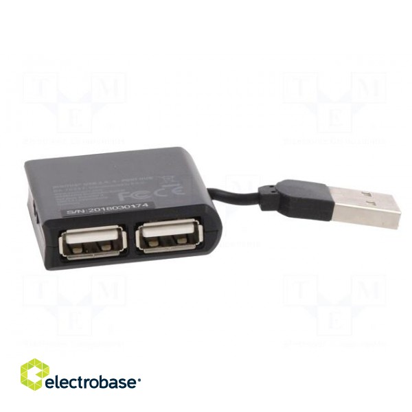 Hub USB | USB 2.0 | PnP and hot-plug | black | Number of ports: 4 paveikslėlis 9