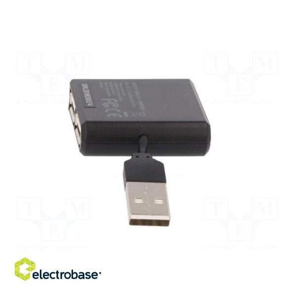 Hub USB | USB 2.0 | PnP and hot-plug | black | Number of ports: 4 paveikslėlis 3