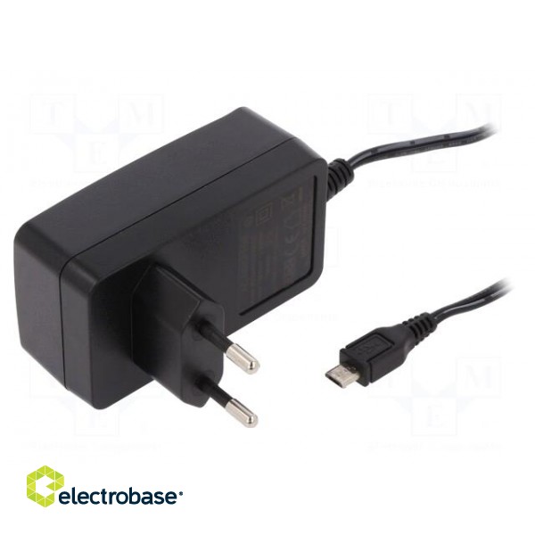 Hub USB | DC,USB A socket x7,USB B micro socket | USB 3.0 | black image 2