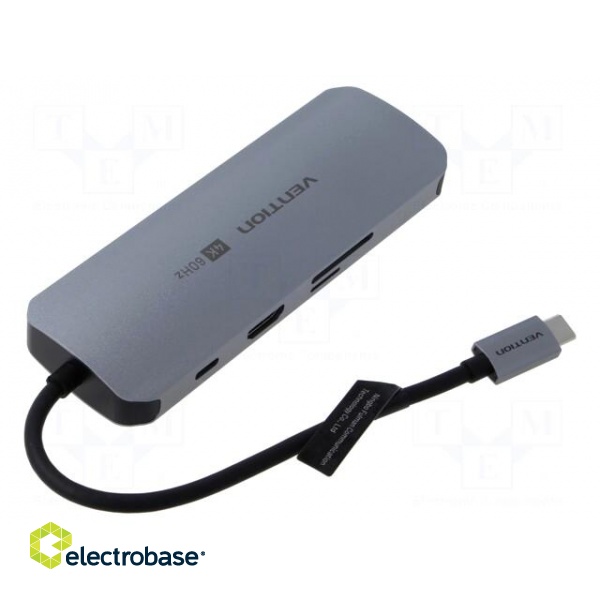 Hub USB | USB 3.0 | PnP | grey | Number of ports: 8 | 0.15m image 2