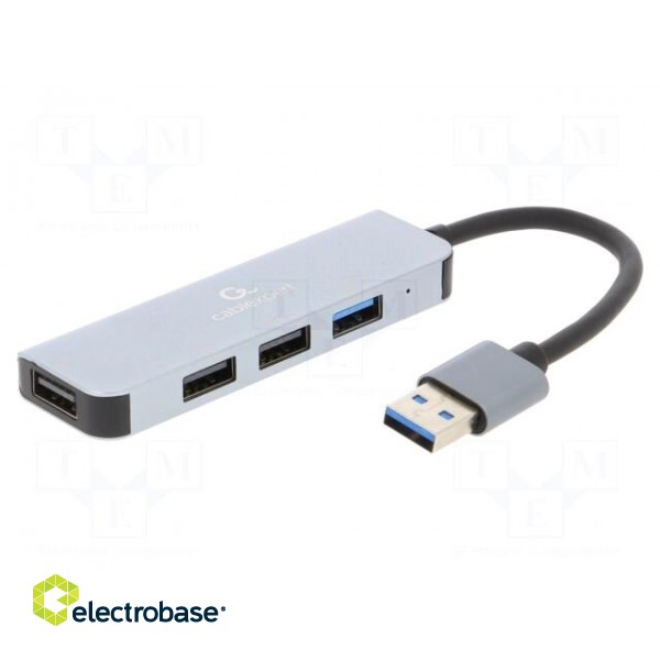 Hub USB | USB A socket x4,USB A plug | USB 2.0,USB 3.1 | grey