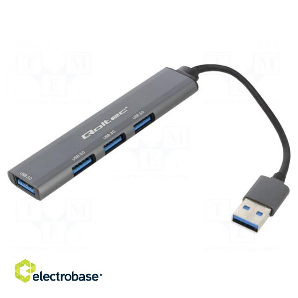Hub USB | USB A socket x4,USB A plug | USB 3.0 | PnP | graphite | 0.1m