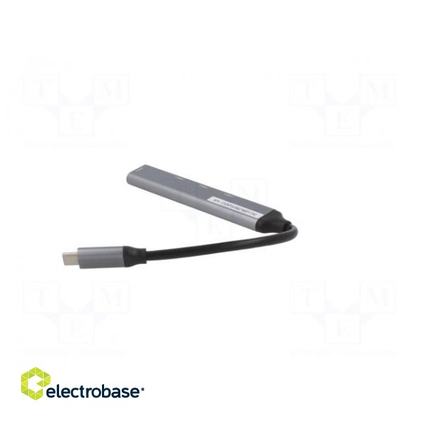 Hub USB | USB A socket x4,USB C plug | USB 2.0,USB 3.1 | grey paveikslėlis 4