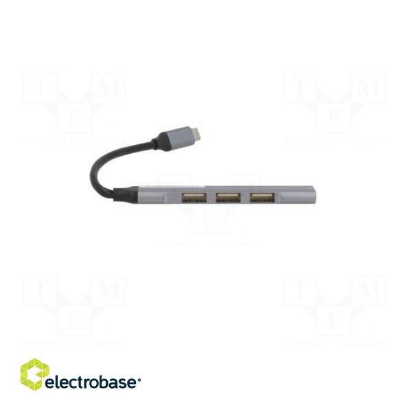 Hub USB | USB A socket x4,USB C plug | USB 2.0,USB 3.1 | grey paveikslėlis 7