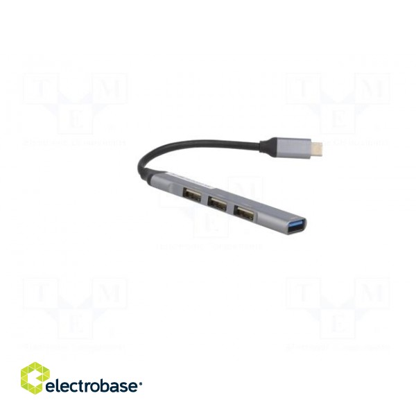 Hub USB | USB A socket x4,USB C plug | USB 2.0,USB 3.1 | grey paveikslėlis 8