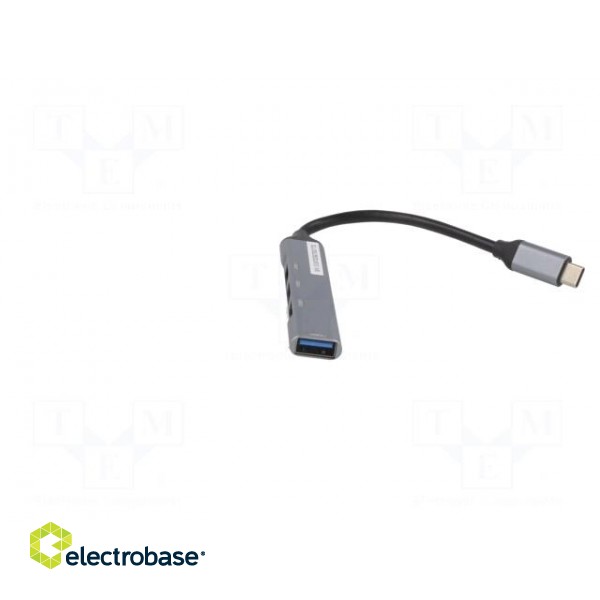 Hub USB | USB A socket x4,USB C plug | USB 2.0,USB 3.1 | grey paveikslėlis 9