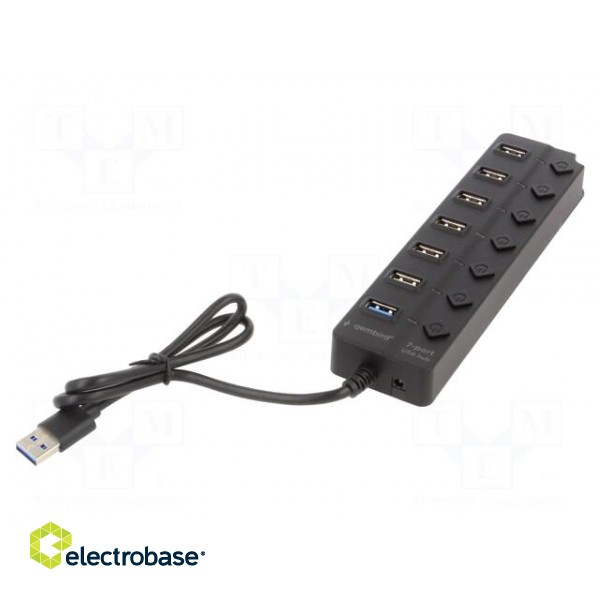 Hub USB | USB A socket x7,USB A plug | USB 2.0,USB 3.1 | black