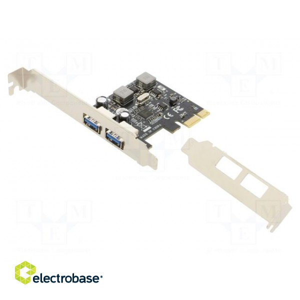 PC extension card: PCIe | USB A socket x2 | USB 3.0 | 5Gbps | 0÷85°C