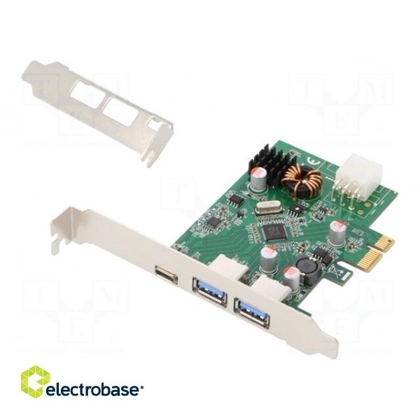 PC extension card: PCIe | PCIe,USB A socket x2,USB C socket