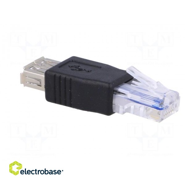 Transition: adapter | USB 2.0 | black | RJ45 plug,USB A socket image 8