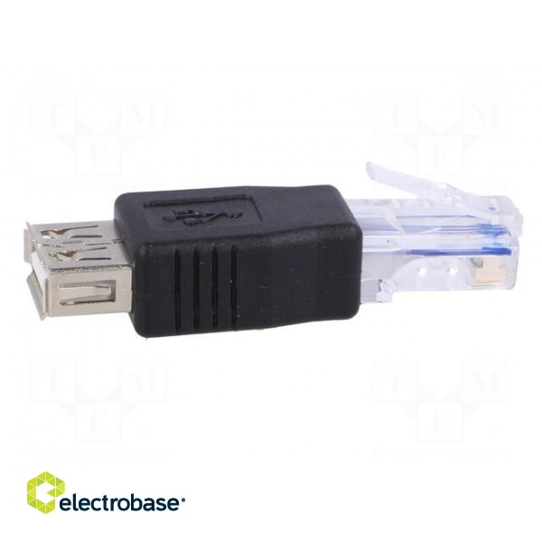 Transition: adapter | USB 2.0 | black | RJ45 plug,USB A socket image 7