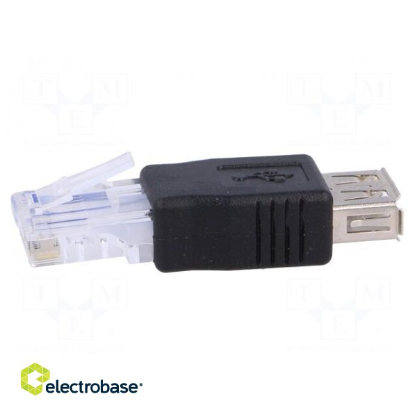 Transition: adapter | USB 2.0 | black | RJ45 plug,USB A socket image 3