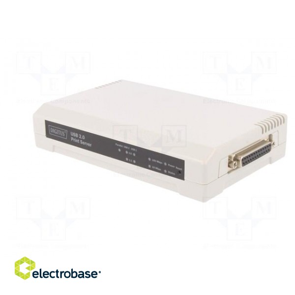 Print server | D-Sub 25pin,RJ45,DC,USB A socket x2 image 4