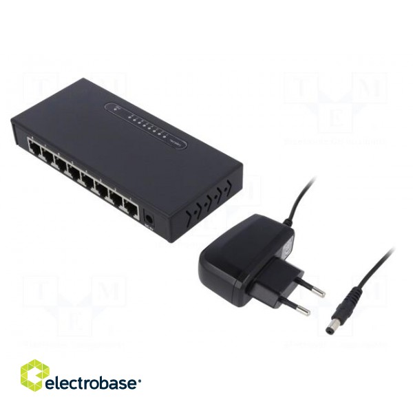 Switch Gigabit Ethernet | black | WAN:  RJ45 | Number of ports: 8 paveikslėlis 1