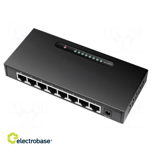 Switch Gigabit Ethernet | black | WAN:  RJ45 | Number of ports: 8 paveikslėlis 2