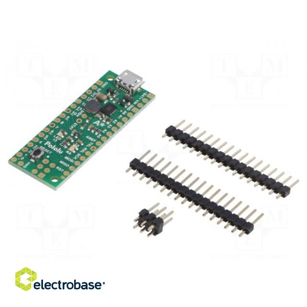 A-star | USB B micro,pin strips | ATMEGA32U4 | Usup: 5÷40VDC | PWM: 7