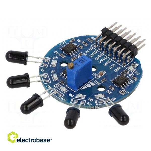Sensor: flame | infrared | analog,digital | 3.3÷9VDC | IC: LM393 | Ch: 5