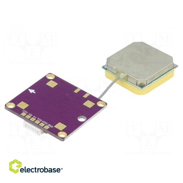 Sensor: position | GPS | 3÷5VDC | UART | antenna,module | 33x33mm paveikslėlis 2