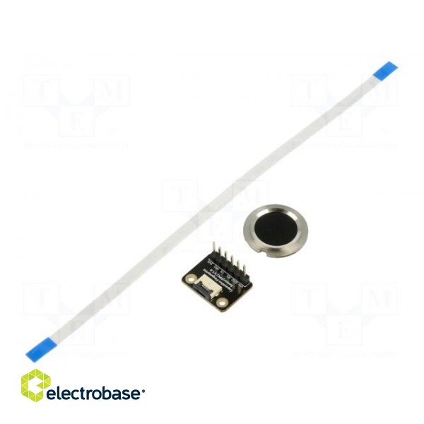 Sensor: fingerprint scanner | UART | 3.3VDC | Ø19mm | 40mA